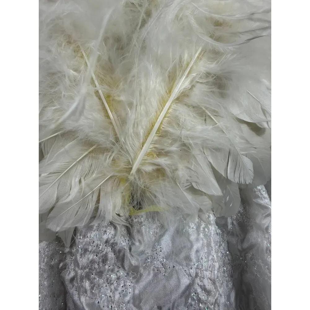 Vintage Angel Doll White Feather Wings Christmas Decor Tree Topper